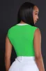Fun Tonight Contrast Ribbed Crop Top - Green/White sold by Swankaposh