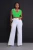 Fun Tonight Contrast Ribbed Crop Top - Green/White sold by Swankaposh