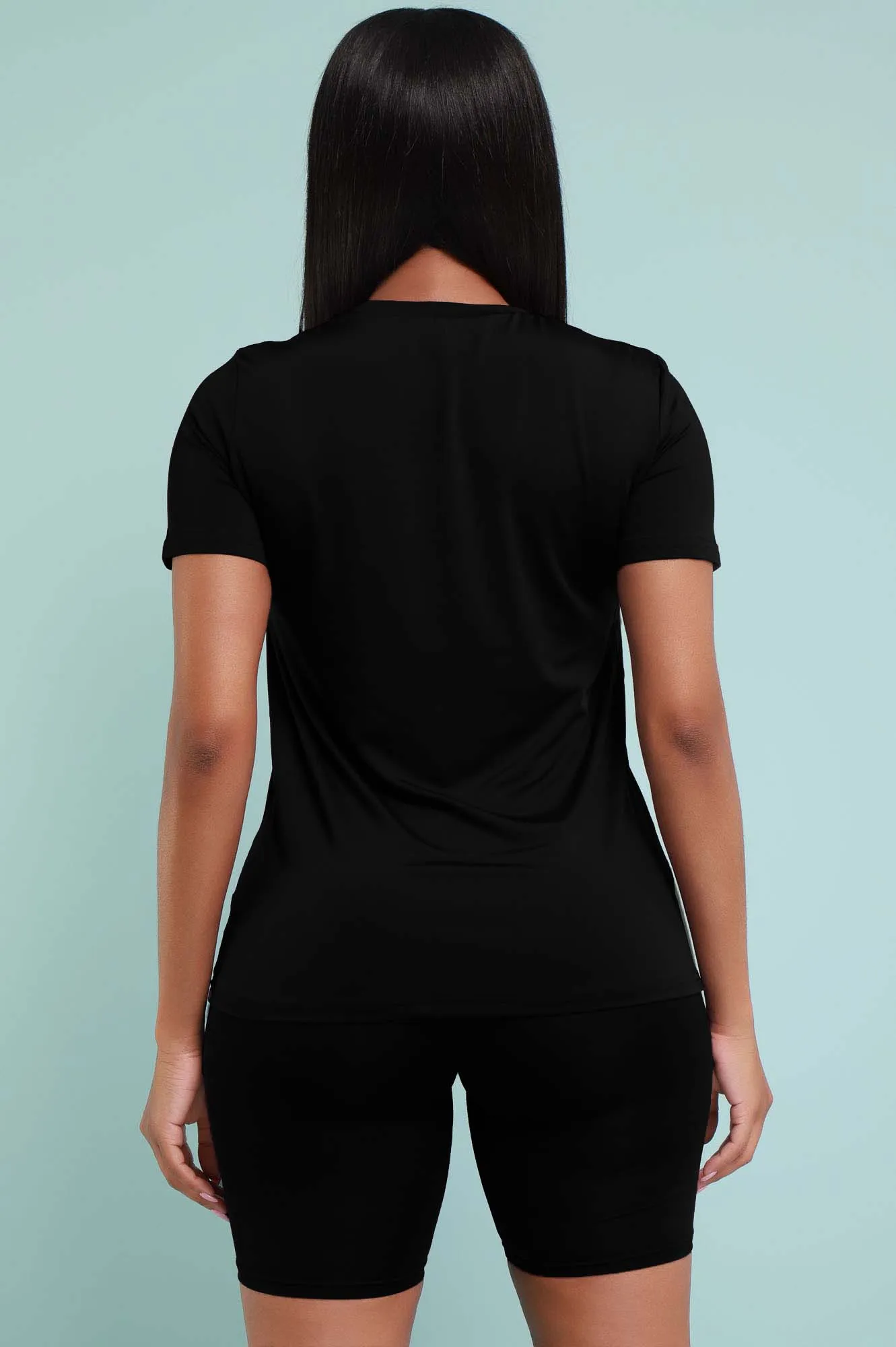 More Love Short Sleeve Biker Set - Black sold by Swankaposh product image thumbnail 3