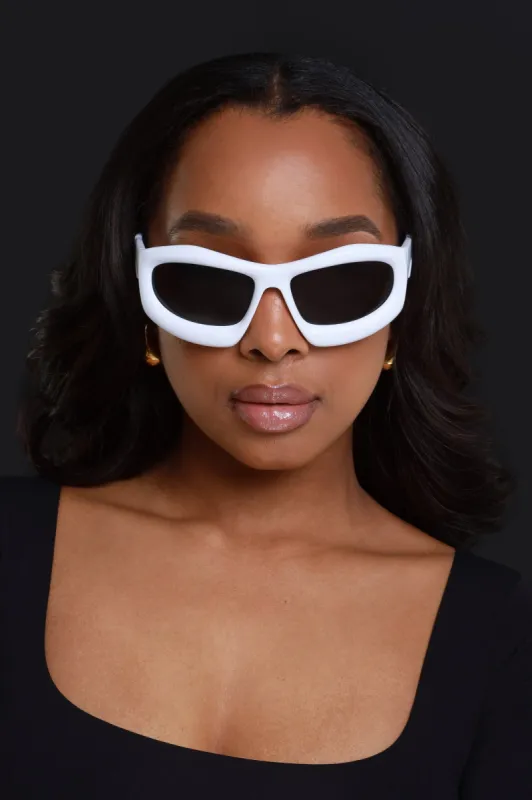 On Sight Oversized Bubble Sunglasses - White sold by Swankaposh