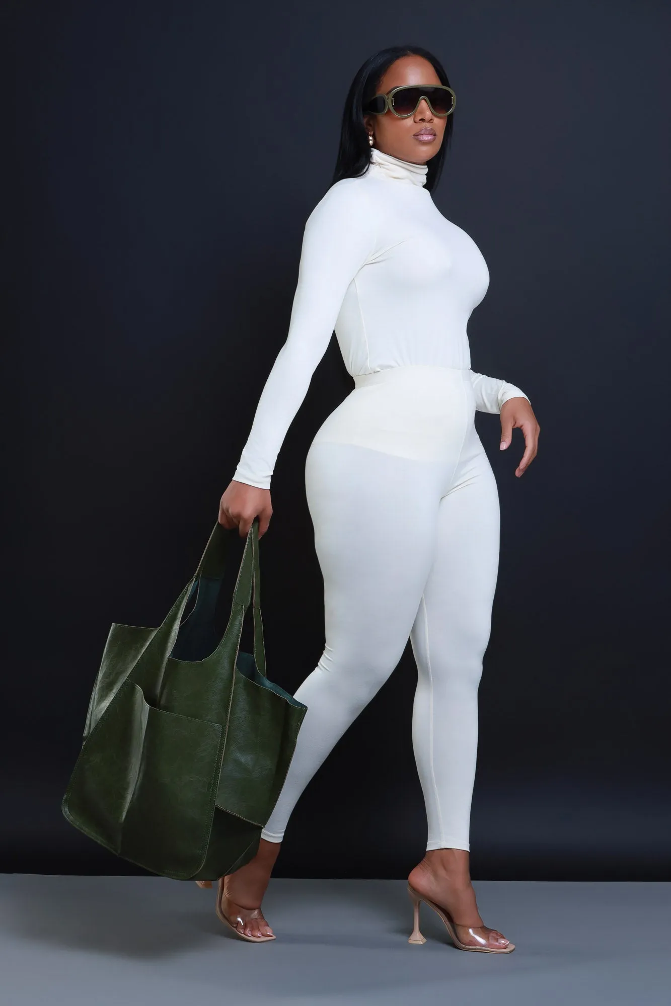 Plenty Of Time Faux Leather Tote Bag - Green sold by Swankaposh product image thumbnail 2