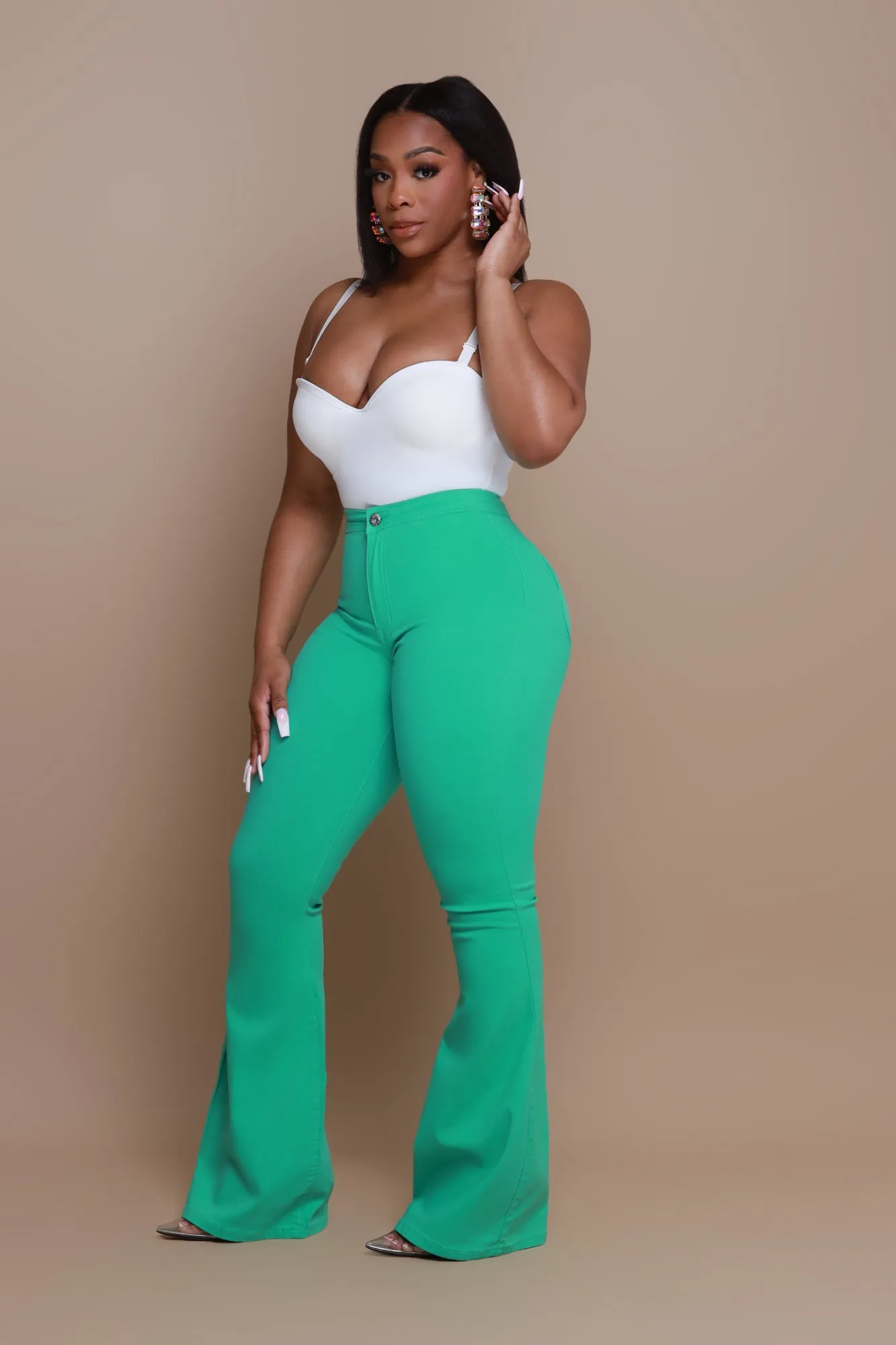 Royal Jewels Rhinestone Hoop Earrings - Clear Iridescent sold by Swankaposh product image thumbnail 5