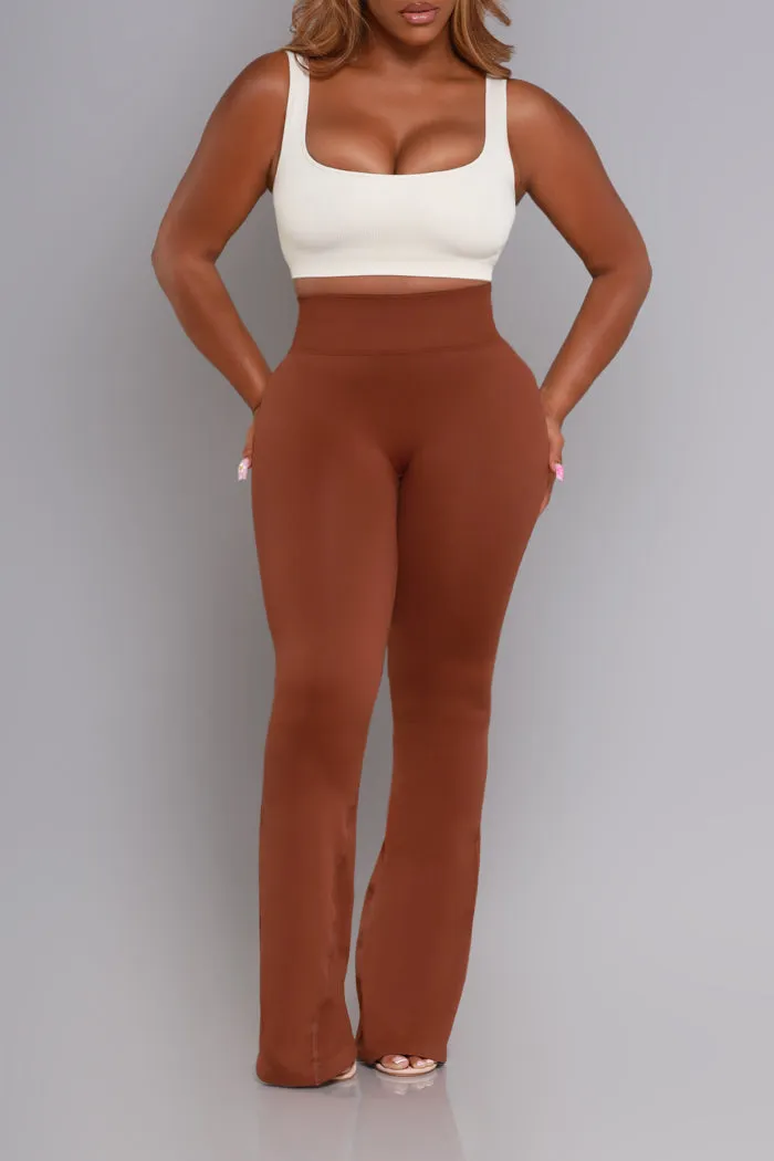 Wake-Up Call Ribbed Cropped Legging Set - Cream/Brown sold by Swankaposh product image thumbnail 3