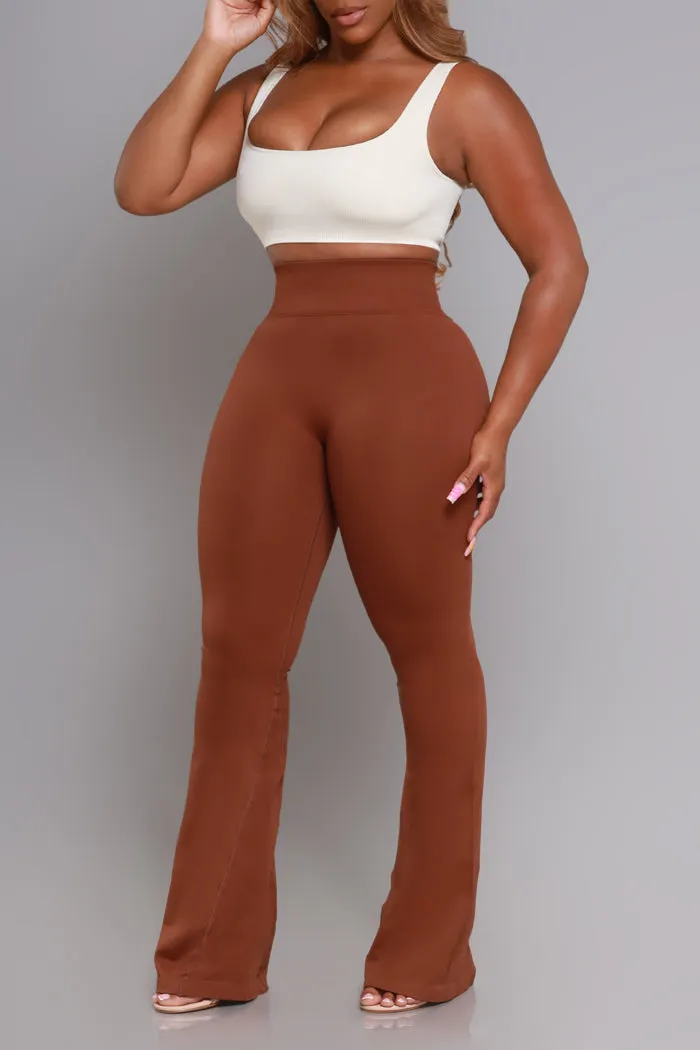Wake-Up Call Ribbed Cropped Legging Set - Cream/Brown sold by Swankaposh product image thumbnail 5