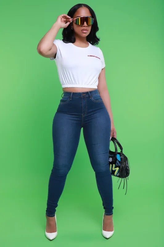 Shake Down High Rise Skinny Jeans - Dark Wash sold by Swankaposh