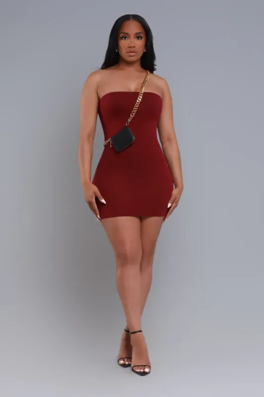 Nights Like This Strapless Mini Dress - Wine sold by Swankaposh