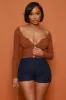 Act Like That Full Zip Crop Top - Coffee sold by Swankaposh