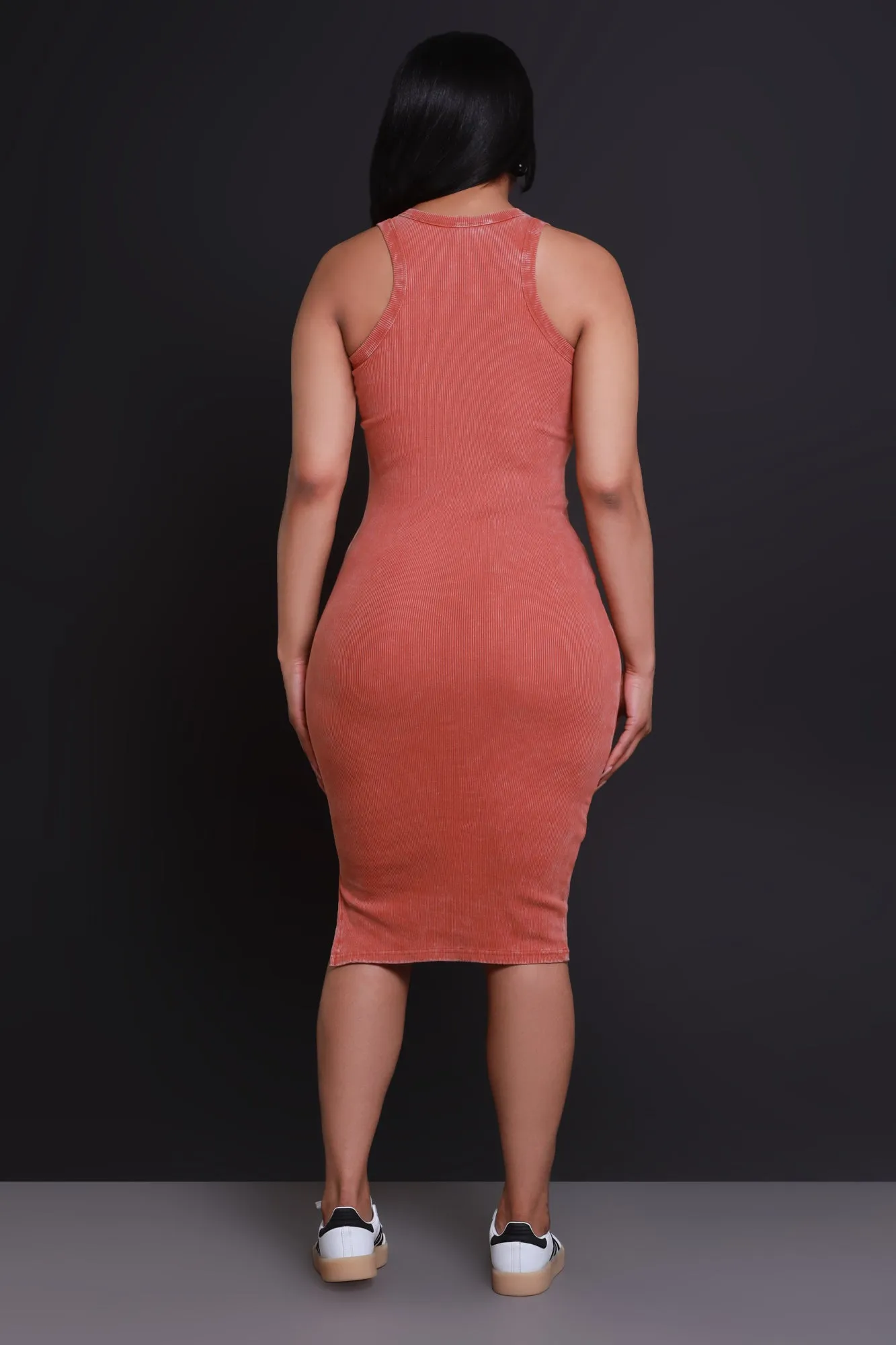 Next Up NUW Ribbed Midi Dress - Rust sold by Swankaposh product image thumbnail 3