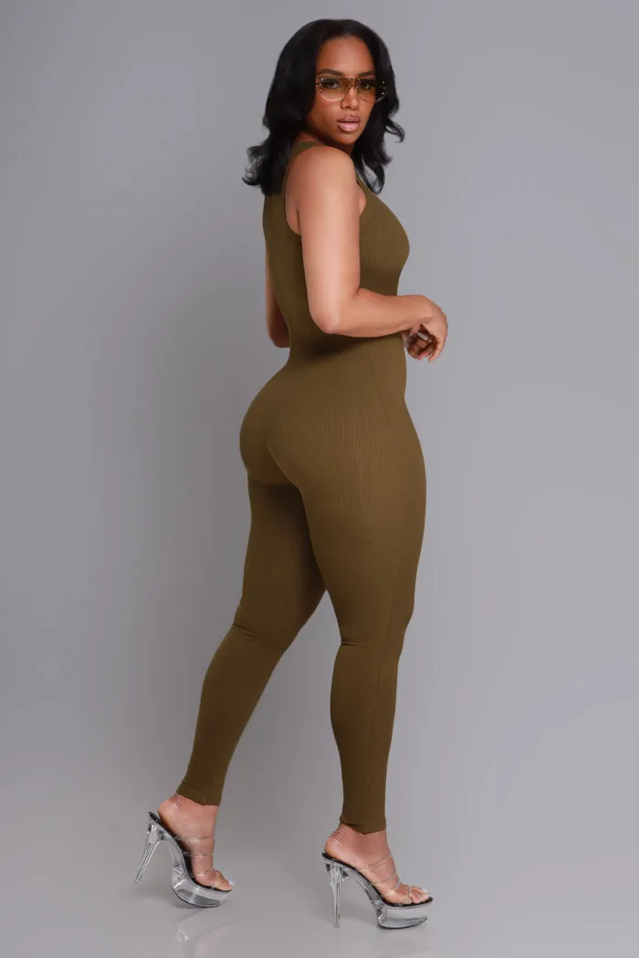 About That Snatched Cellulite Deleter Sleeveless Jumpsuit - Olive sold by Swankaposh product image thumbnail 2
