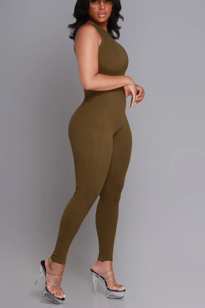 About That Snatched Cellulite Deleter Sleeveless Jumpsuit - Olive sold by Swankaposh product image thumbnail 5
