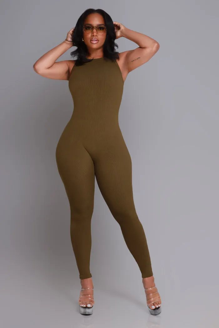 About That Snatched Cellulite Deleter Sleeveless Jumpsuit - Olive sold by Swankaposh product image thumbnail 3