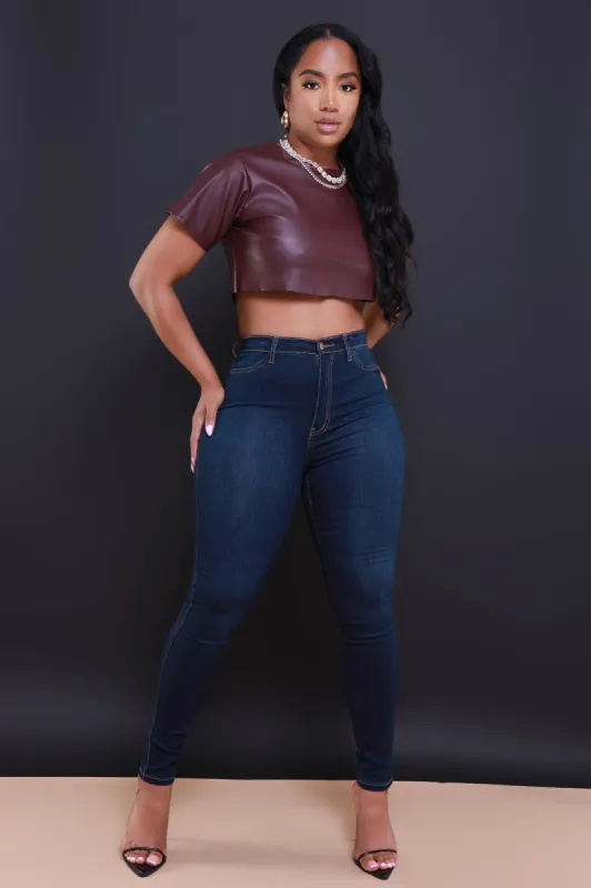 On Strike High Rise Jeans - Dark Wash sold by Swankaposh