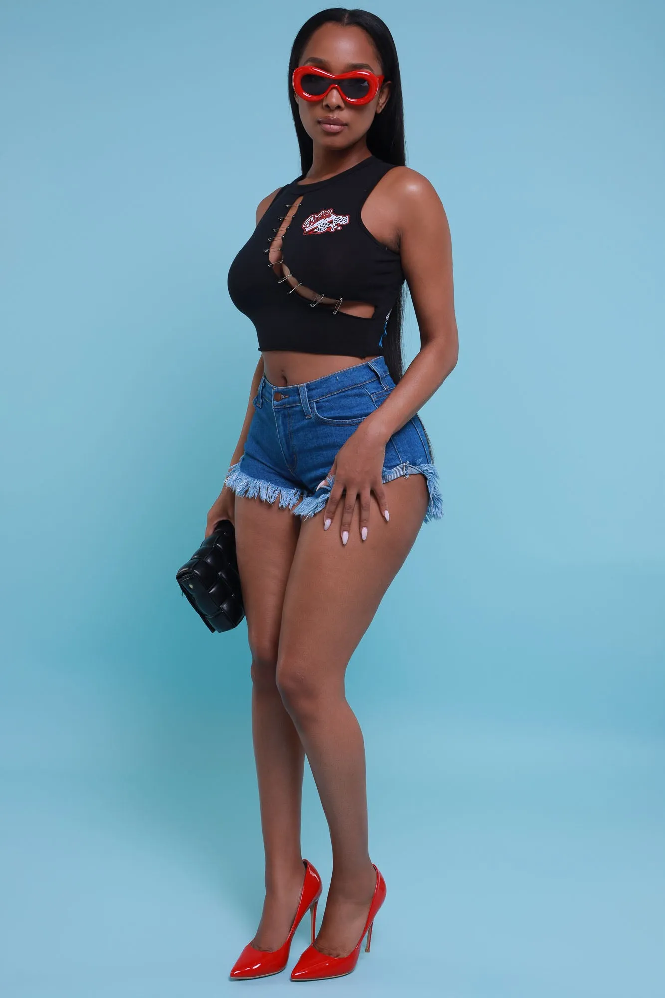 Speed Racer Embellished Graphic Crop Top - Black sold by Swankaposh product image thumbnail 5