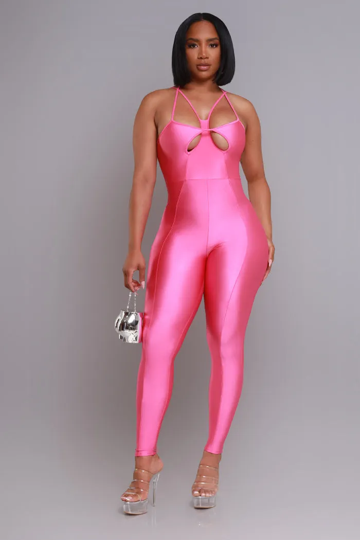Body On Me Cut Out Halter Jumpsuit - Fuchsia sold by Swankaposh product image thumbnail 3