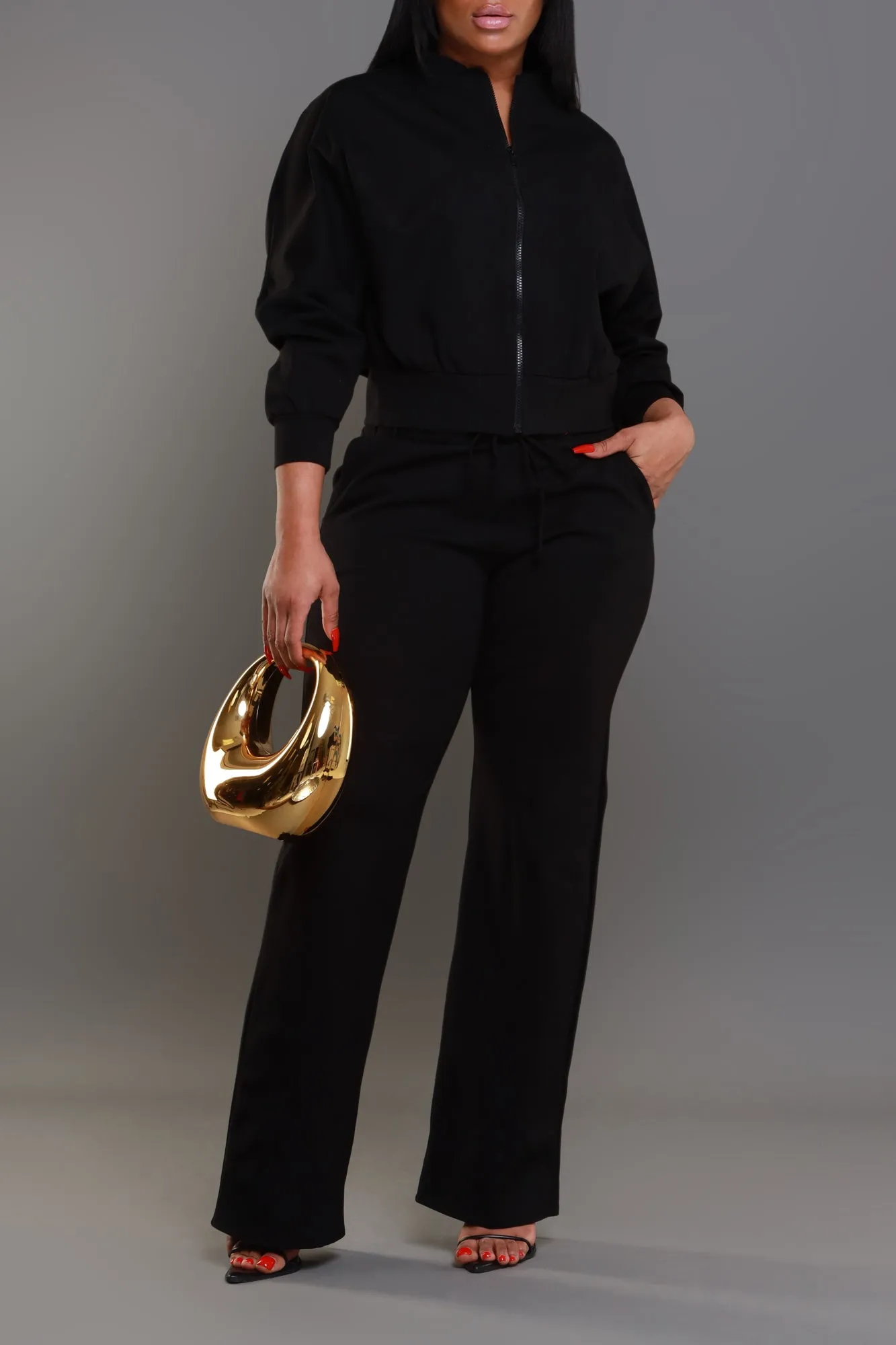 Take The Wheel Zip-Up Pants Set - Black sold by Swankaposh product image thumbnail 2