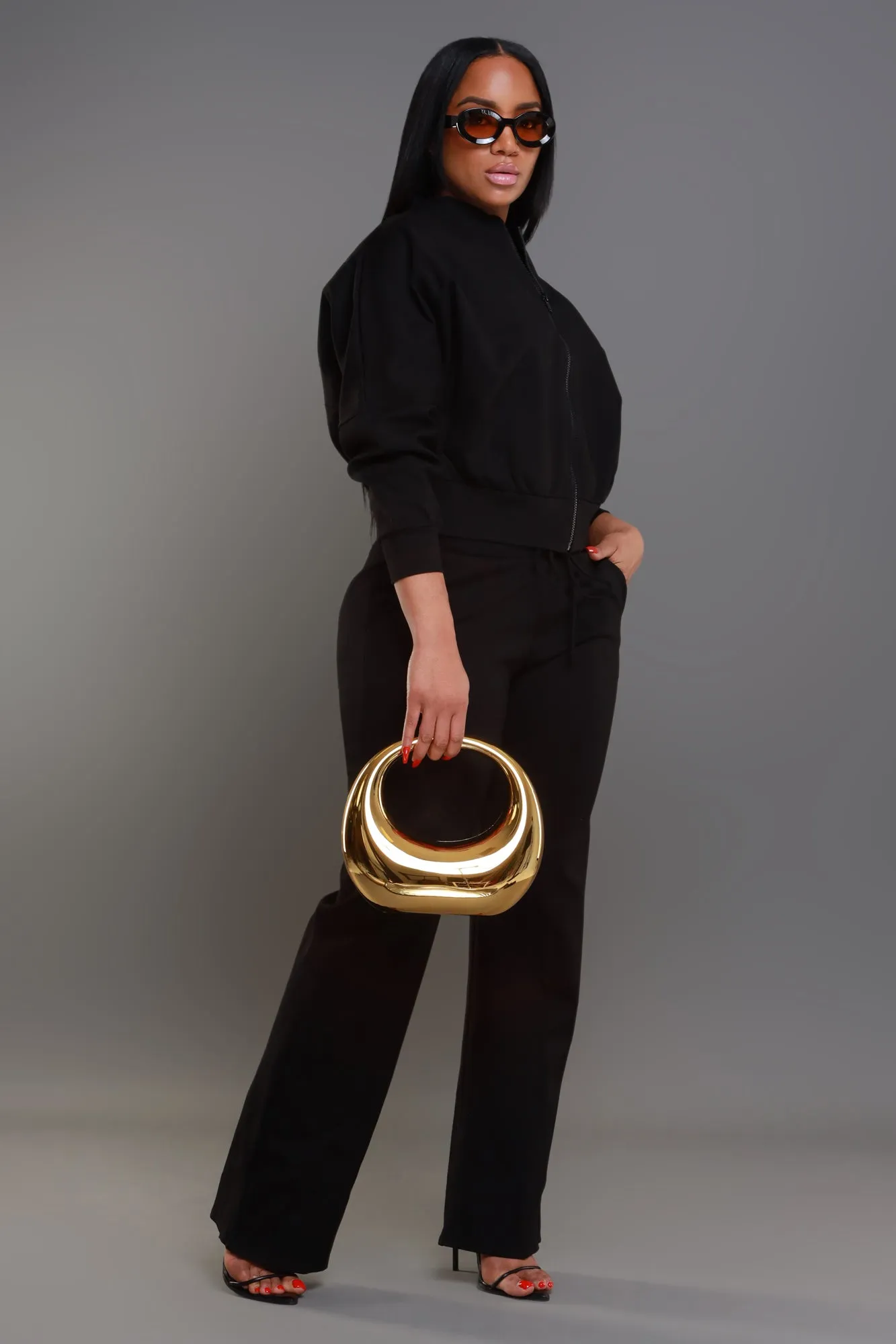 Take The Wheel Zip-Up Pants Set - Black sold by Swankaposh product image thumbnail 4