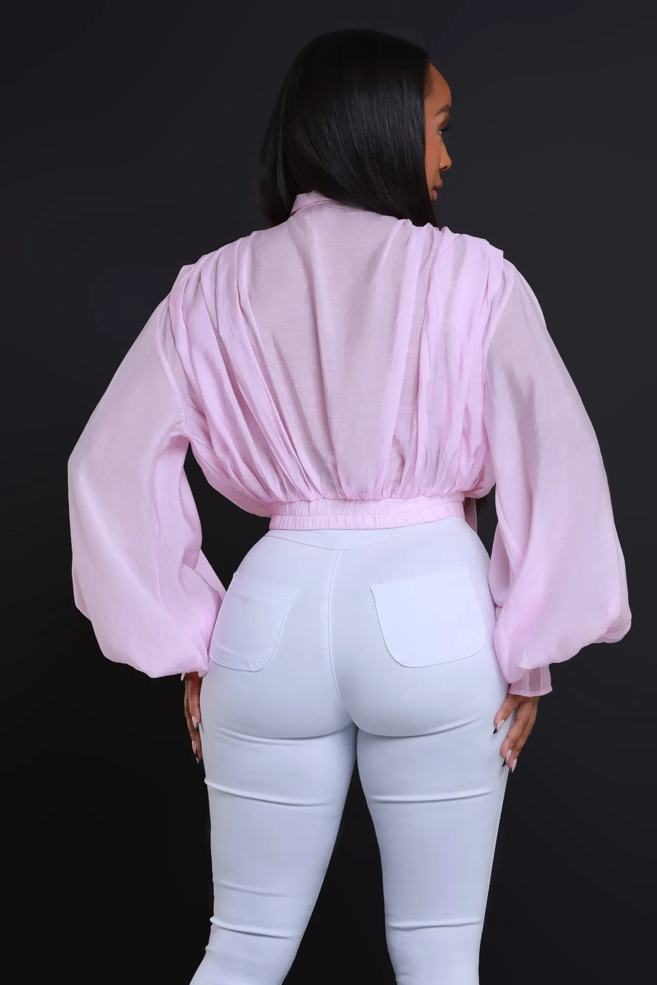 Spring Flower Cropped Floral Embellished Blouse - Pink sold by Swankaposh product image thumbnail 3