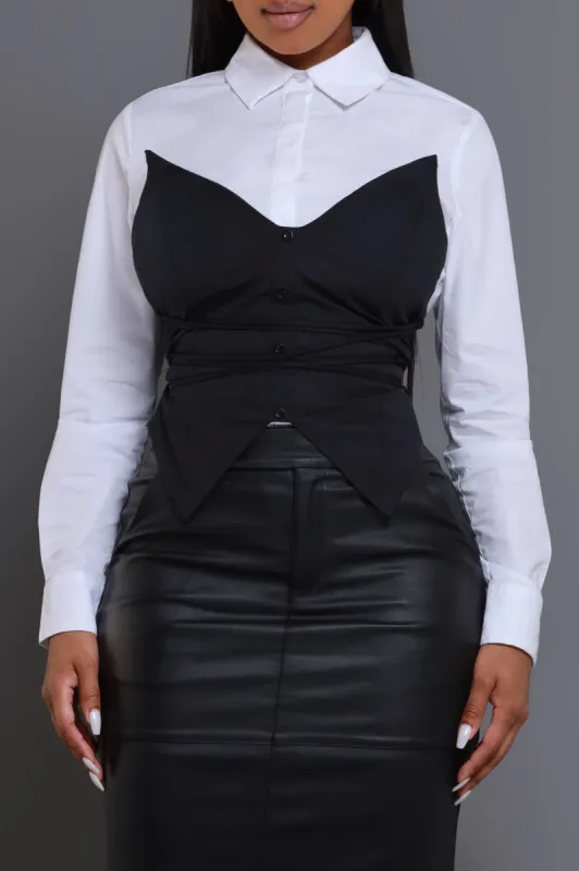 Break Curfew Lace Around Corset Top - Black sold by Swankaposh