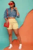 Lifeline Cropped Denim Jacket - Light Wash sold by Swankaposh