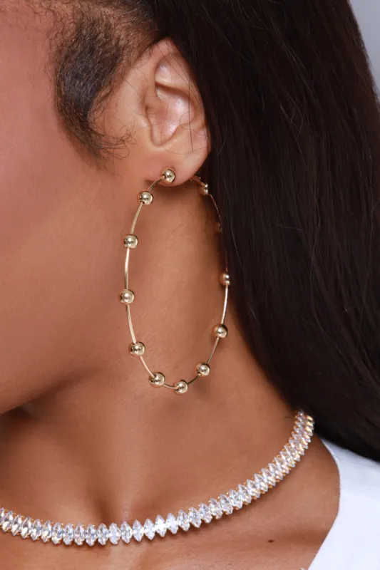 Brighter Days Beaded Hoop Earrings - Gold sold by Swankaposh