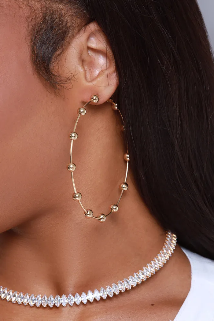 Brighter Days Beaded Hoop Earrings - Gold sold by Swankaposh