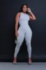 Top Of The Line Cellulite Deleter Sleeveless Ribbed Top - Heather Grey sold by Swankaposh