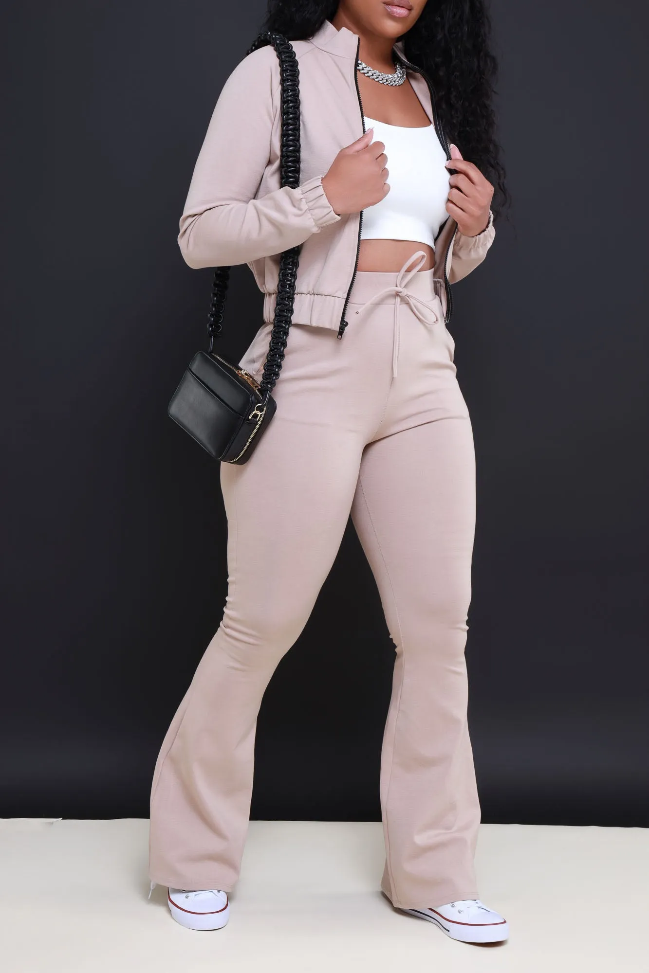 Ready Set Go Flare Tracksuit Set - Tan sold by Swankaposh product image thumbnail 4