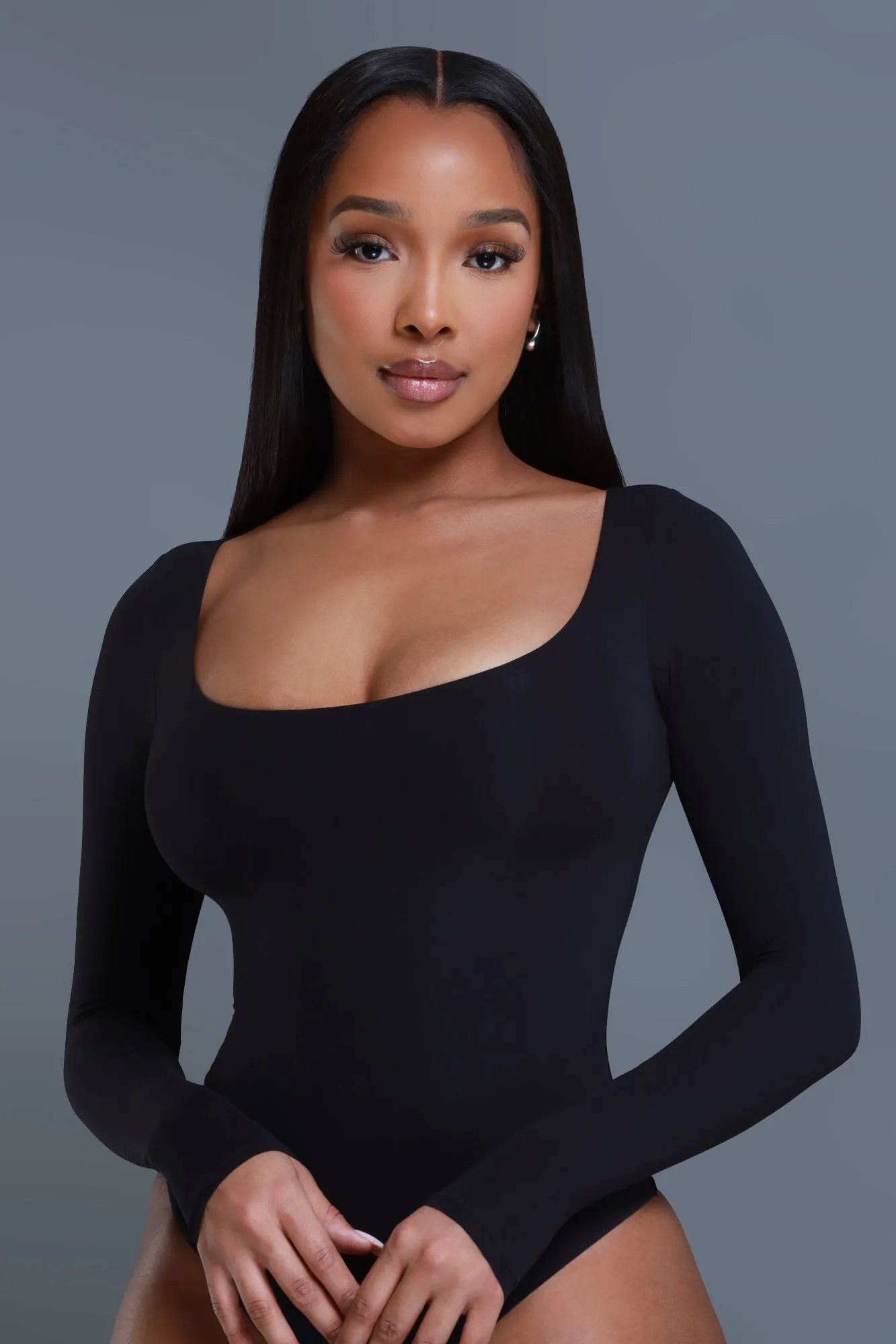 Real Feel Square Neck Bodysuit - Black No.283 NKDS sold by Swankaposh product image thumbnail 5