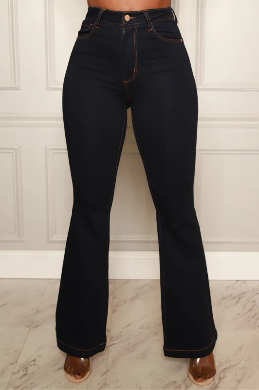 Rapture High Rise Flare Jeans - Dark Wash sold by Swankaposh