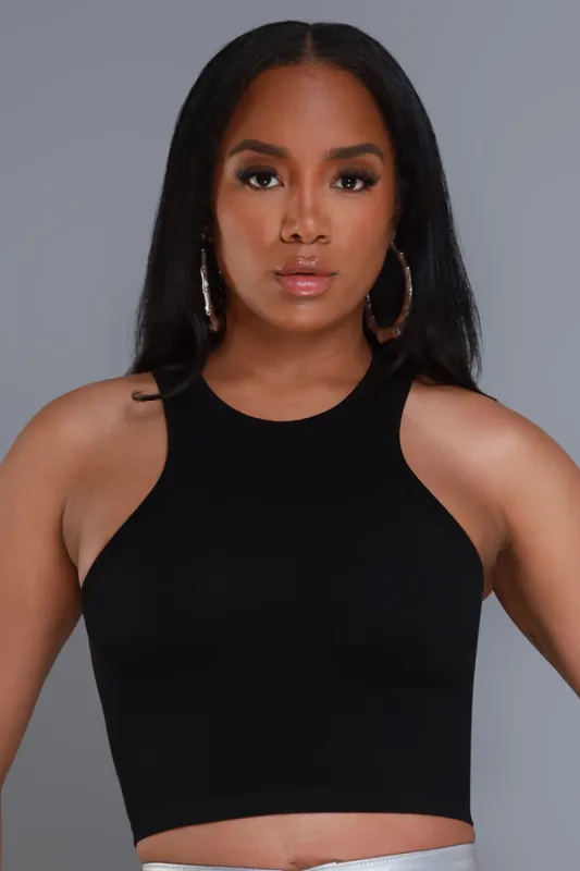 Another Chance Cropped Tank Top - Black sold by Swankaposh