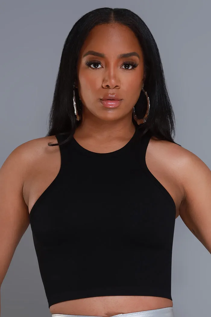 Another Chance Cropped Tank Top - Black sold by Swankaposh