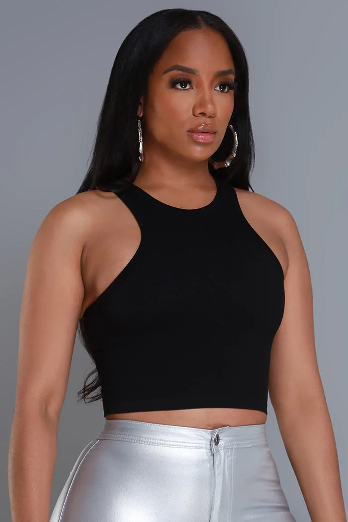 Another Chance Cropped Tank Top - Black sold by Swankaposh product image thumbnail 4