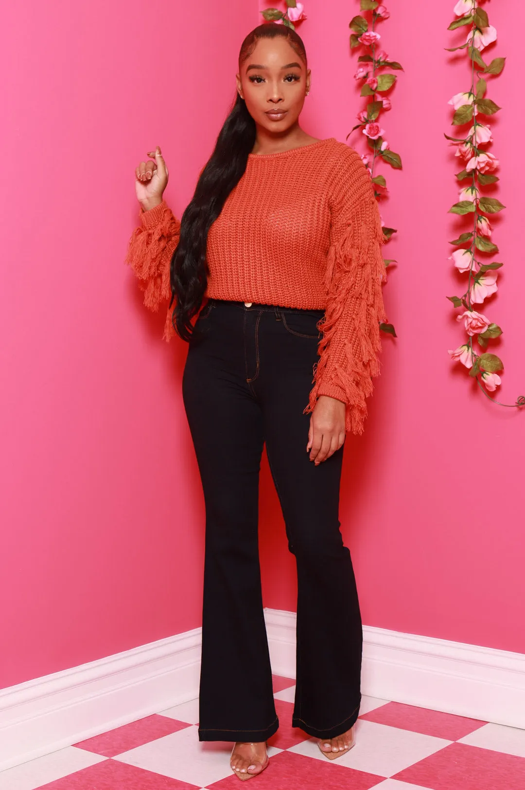 Rapture High Rise Flare Jeans - Dark Wash sold by Swankaposh product image thumbnail 2