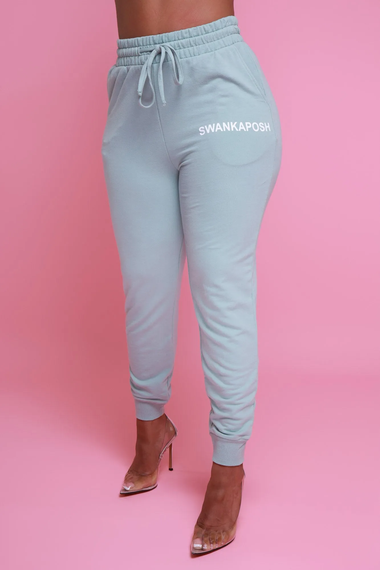 Swankaposh Logo Joggers - Light Green/White sold by Swankaposh product image thumbnail 2
