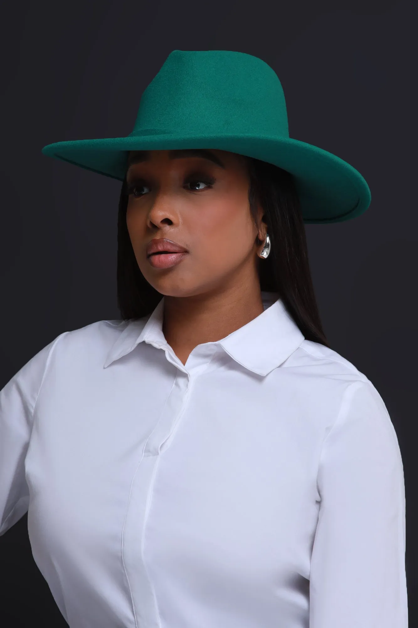 Looking Up Faux Wool Fedora - Green sold by Swankaposh