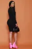 Just Me Double Layered Bodycon Midi Dress - Black sold by Swankaposh