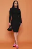 Just Me Double Layered Bodycon Midi Dress - Black sold by Swankaposh