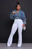 Super Swank High Rise Flare Stretchy Jeans - White sold by Swankaposh