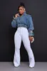 Super Swank High Rise Flare Stretchy Jeans - White sold by Swankaposh