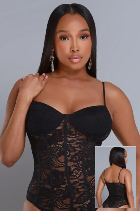 Tonight Only Lace Bodysuit - Black sold by Swankaposh