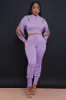 Top Priority Zippered Cropped Jogger Set - Lavender sold by Swankaposh