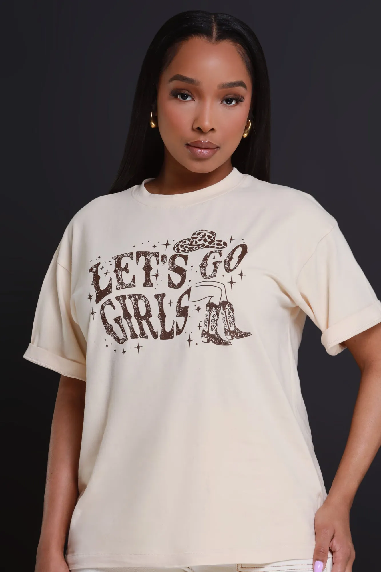 Let's Go Girls Graphic T-Shirt - Cream sold by Swankaposh product image thumbnail 5