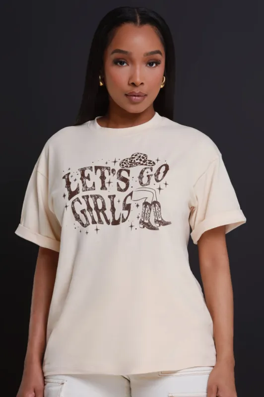 Let's Go Girls Graphic T-Shirt - Cream sold by Swankaposh