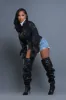 Bad Omen Belted Faux Leather Jacket - Black sold by Swankaposh