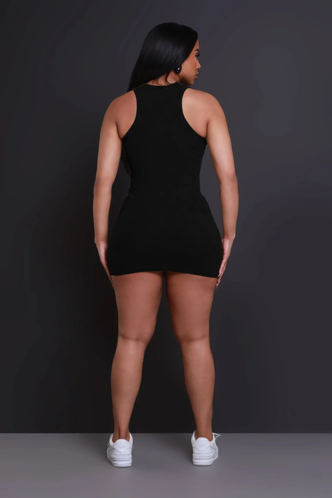 Front Row NUW Ribbed Mini Dress - Black sold by Swankaposh product image thumbnail 3