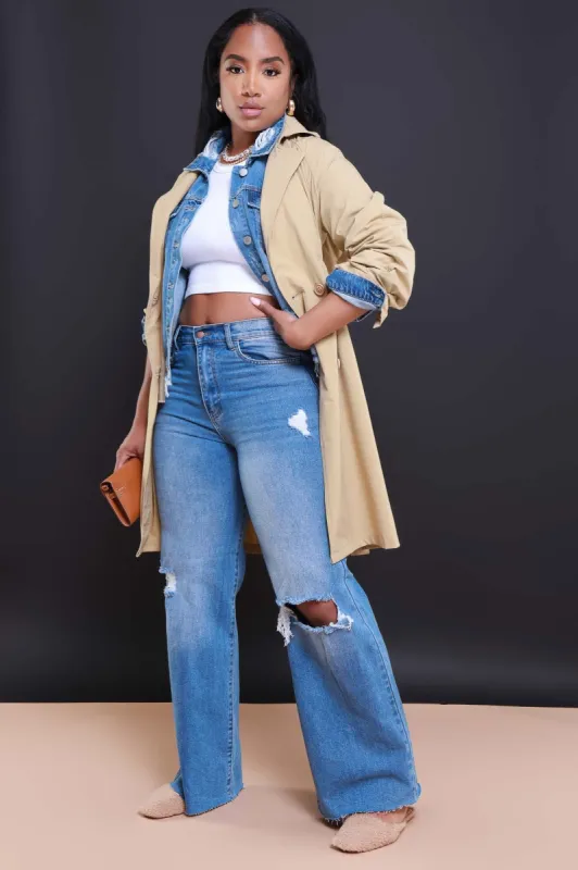 Show Me Around Draped Trenchcoat -  Khaki sold by Swankaposh