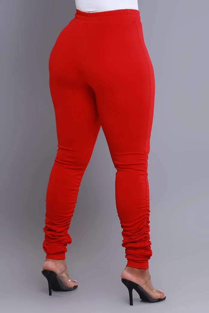 Now Or Never Ruched Leggings - Red sold by Swankaposh product image thumbnail 2