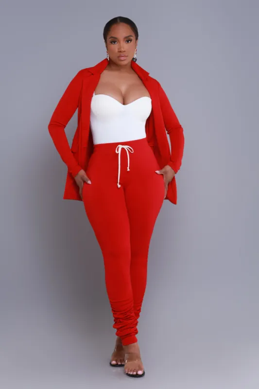Now Or Never Ruched Leggings - Red sold by Swankaposh