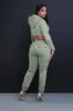 Walk Away Cropped Jogger Set - Olive sold by Swankaposh