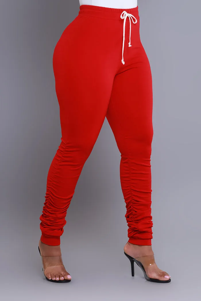 Now Or Never Ruched Leggings - Red sold by Swankaposh product image thumbnail 3